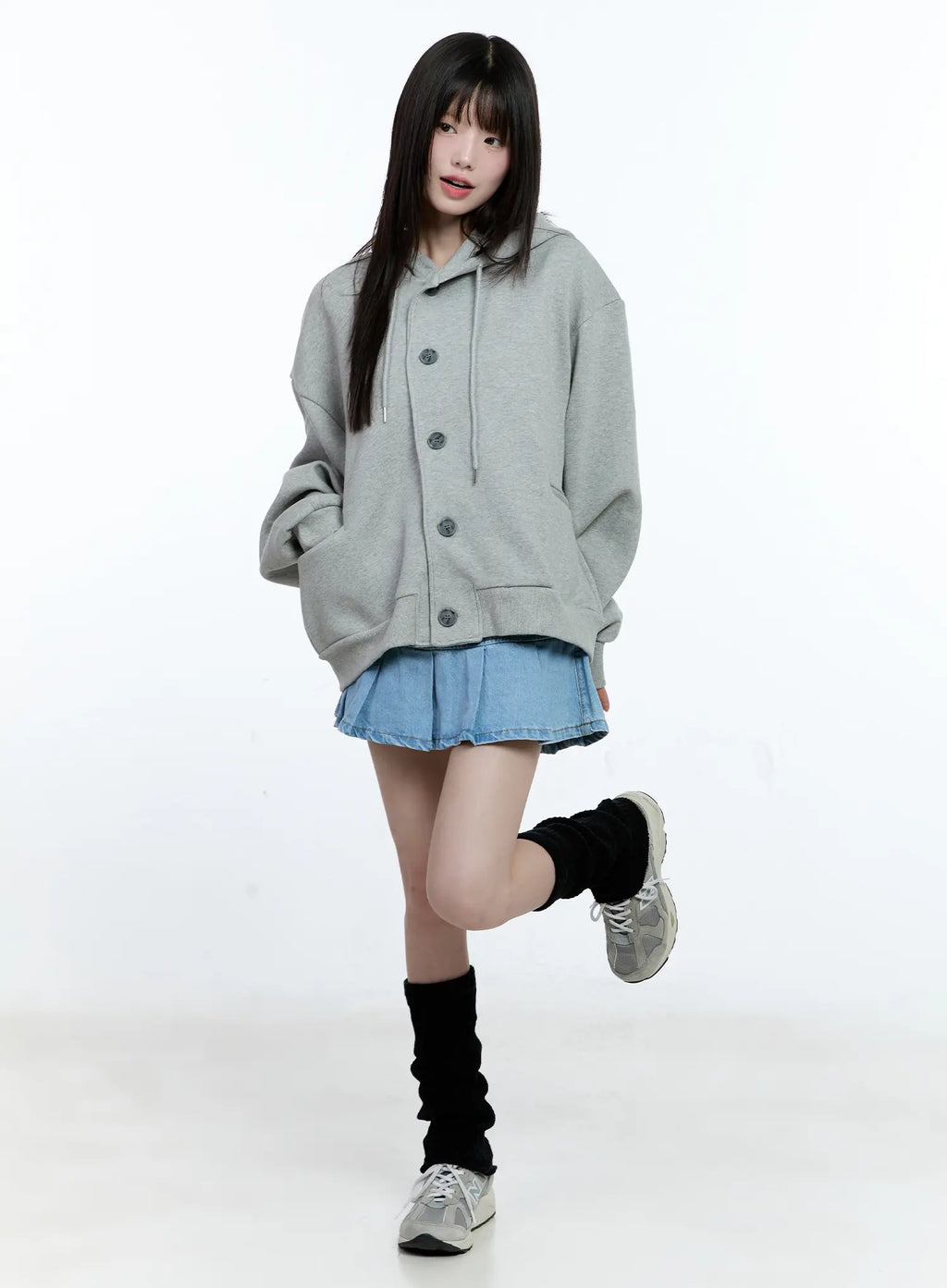 Pleated Denim Mini Skort CG511