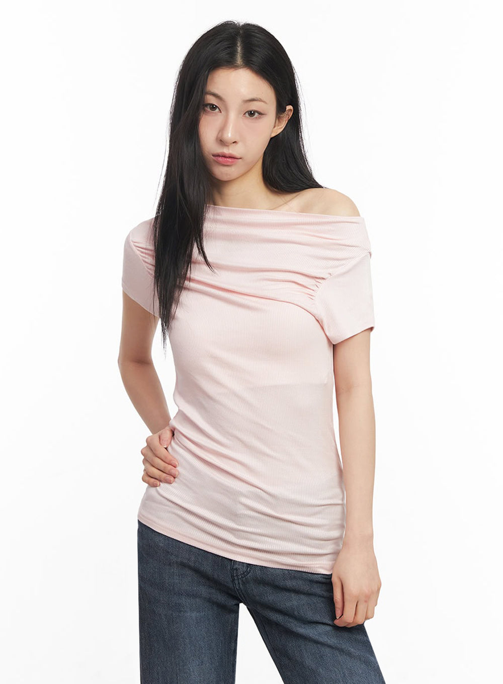 Off-Shoulder Slim-Fit Mini Dress IU509