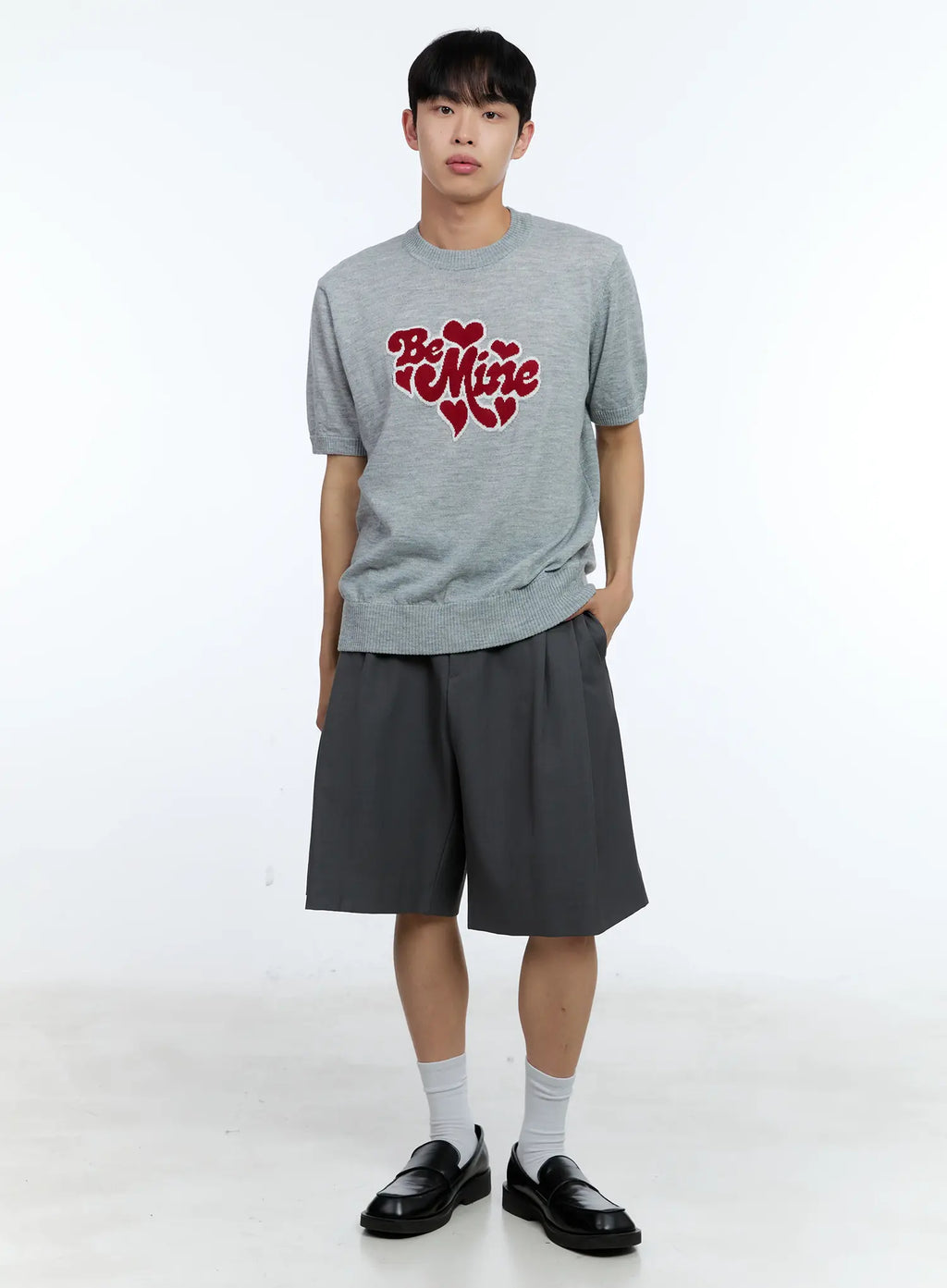 Men's Be Mine Embroidered Knit Tee IL517