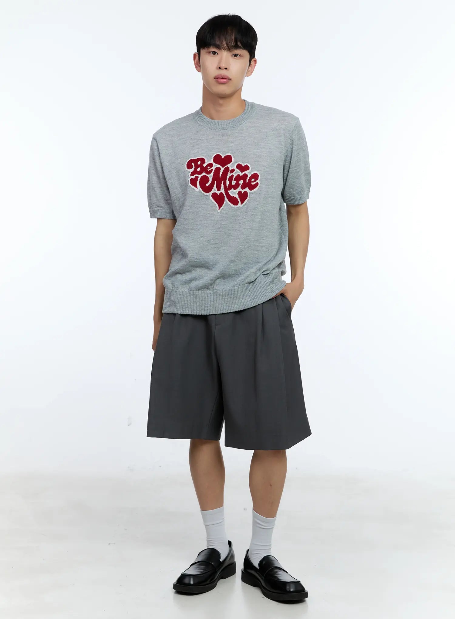 Men's Be Mine Embroidered Knit Tee IL517