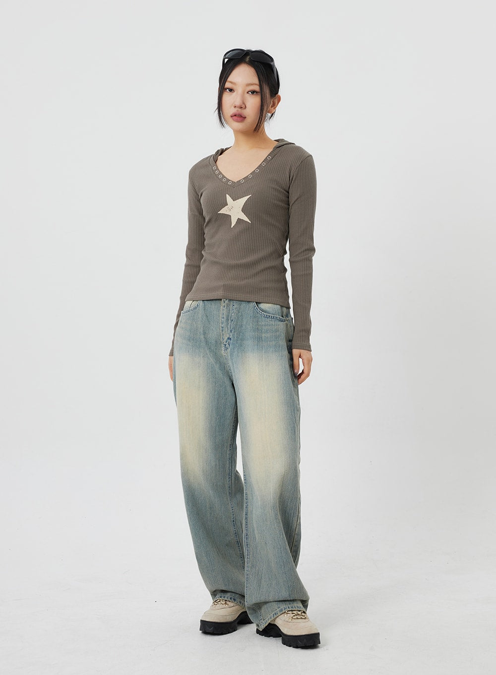 Light Wash Baggy Jeans CF323