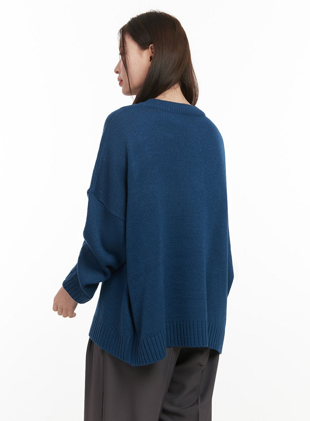 Oversized Half-Button Sweater IJ527