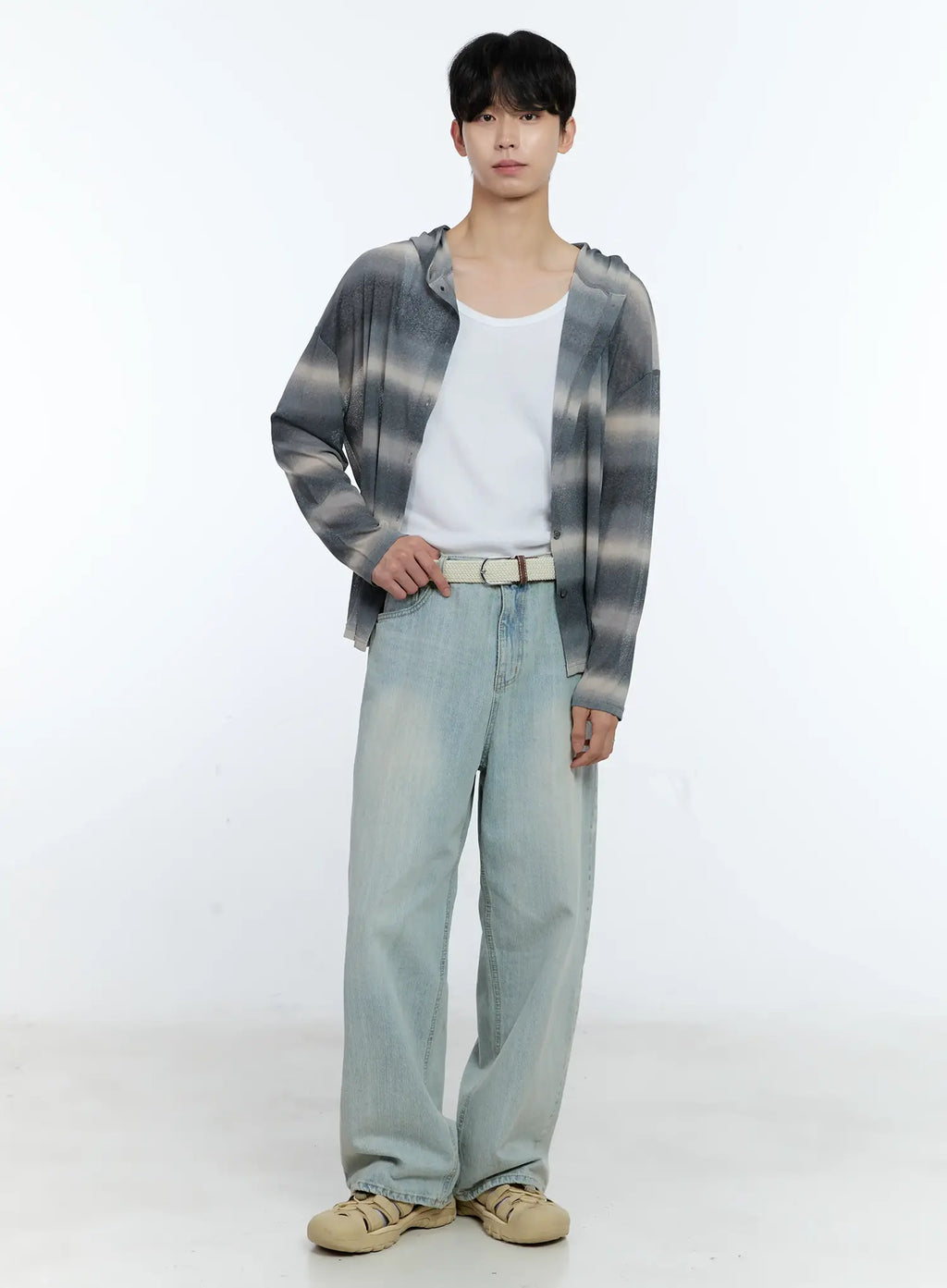 Men's Ombre Striped Zip-Up Jacket IG501