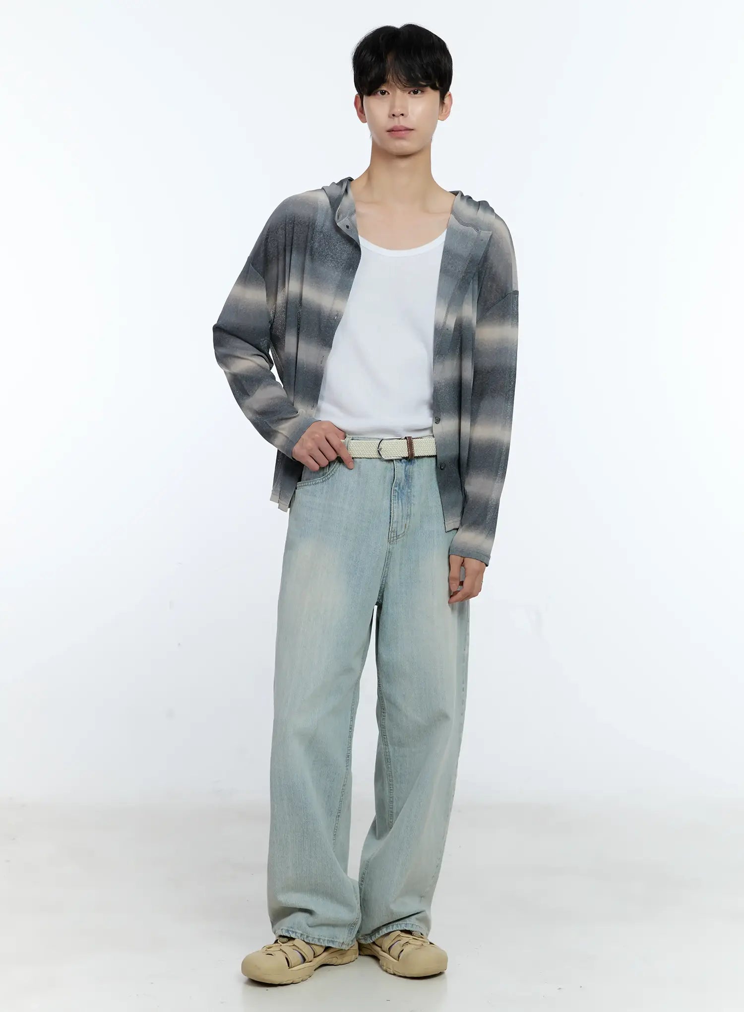 Men's Ombre Striped Zip-Up Jacket IG501