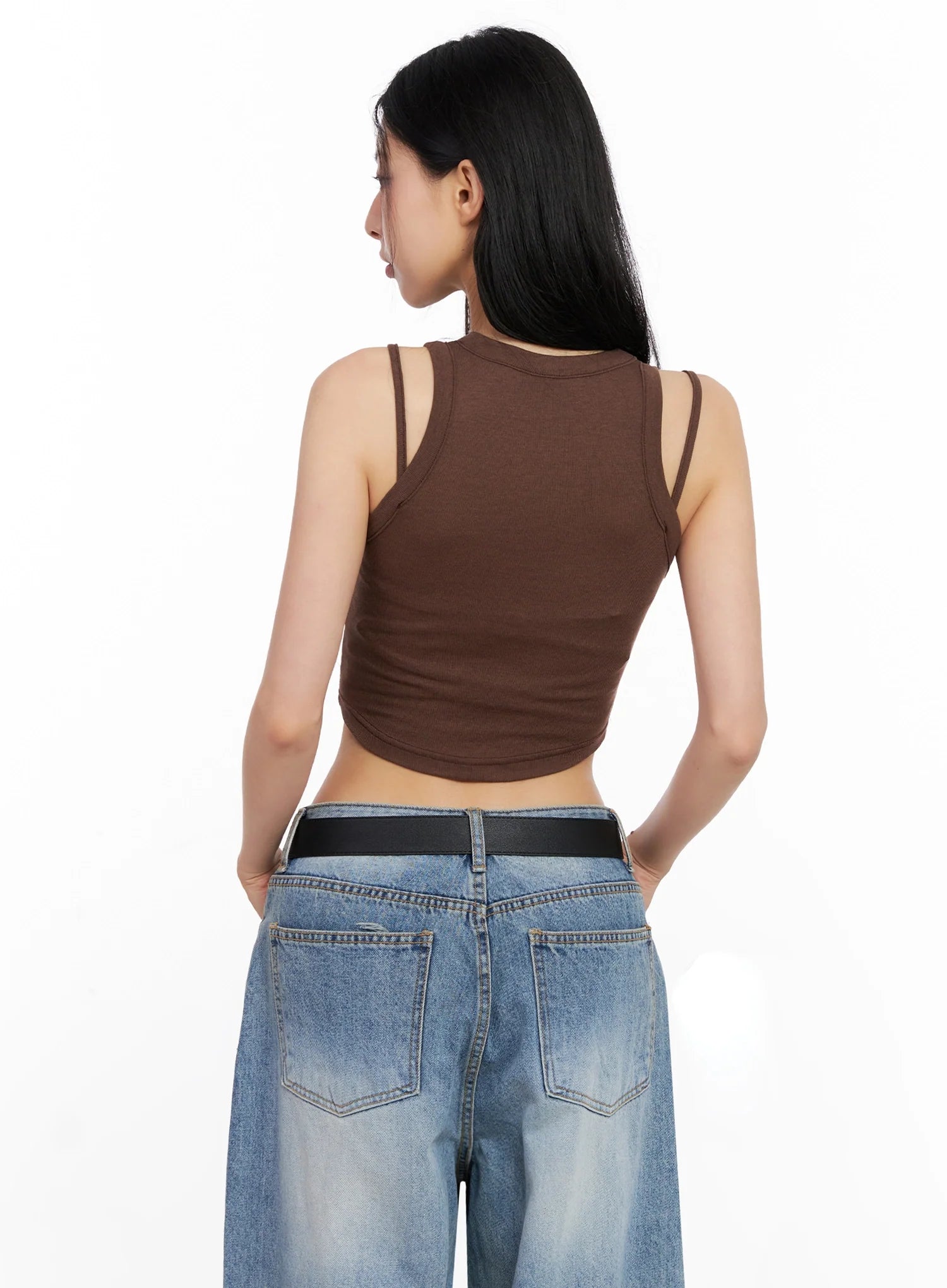 Double Strap Sleeveless Crop Top IG508