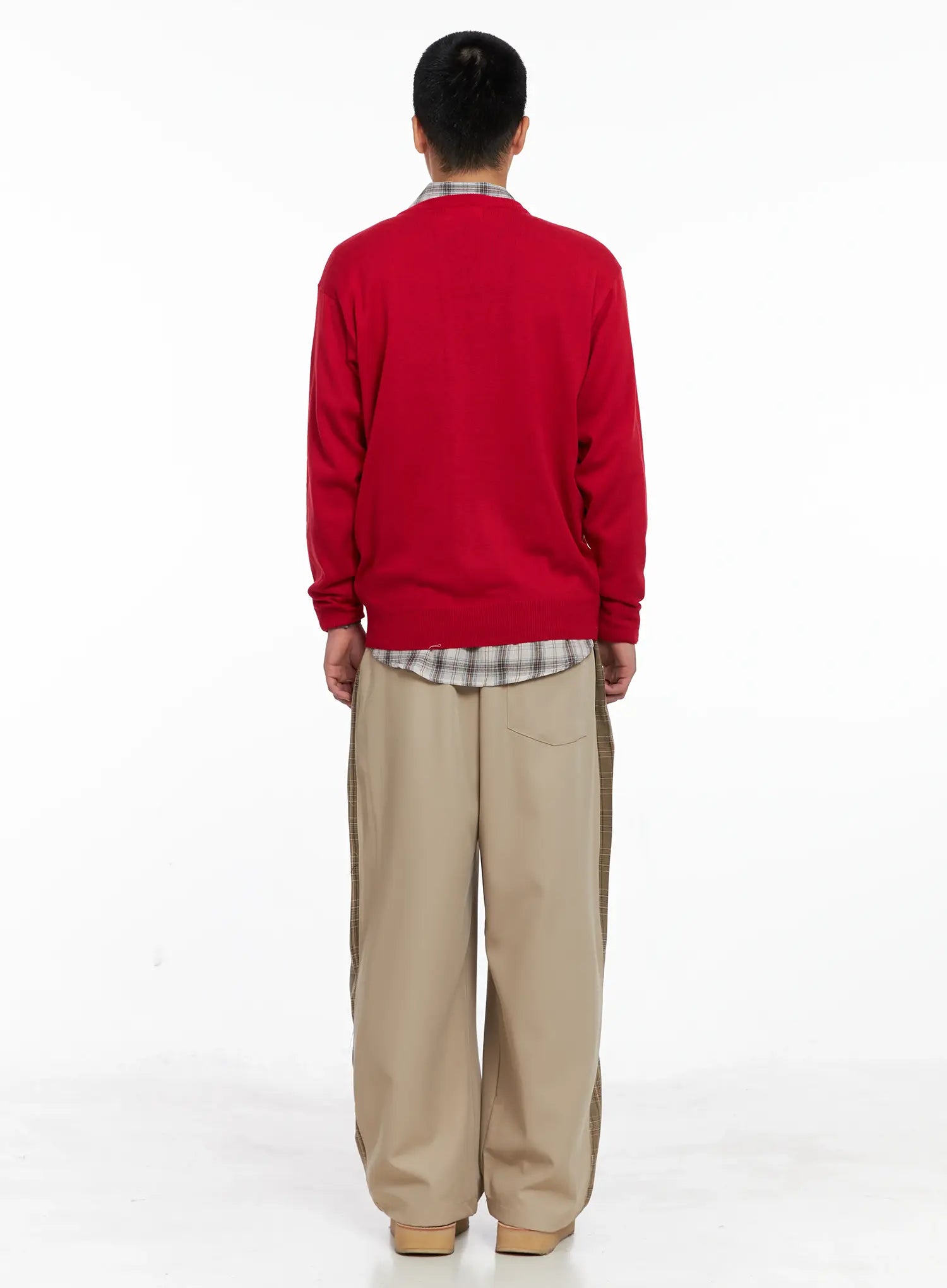 Men's Side Plaid Drawstring Pants IG529