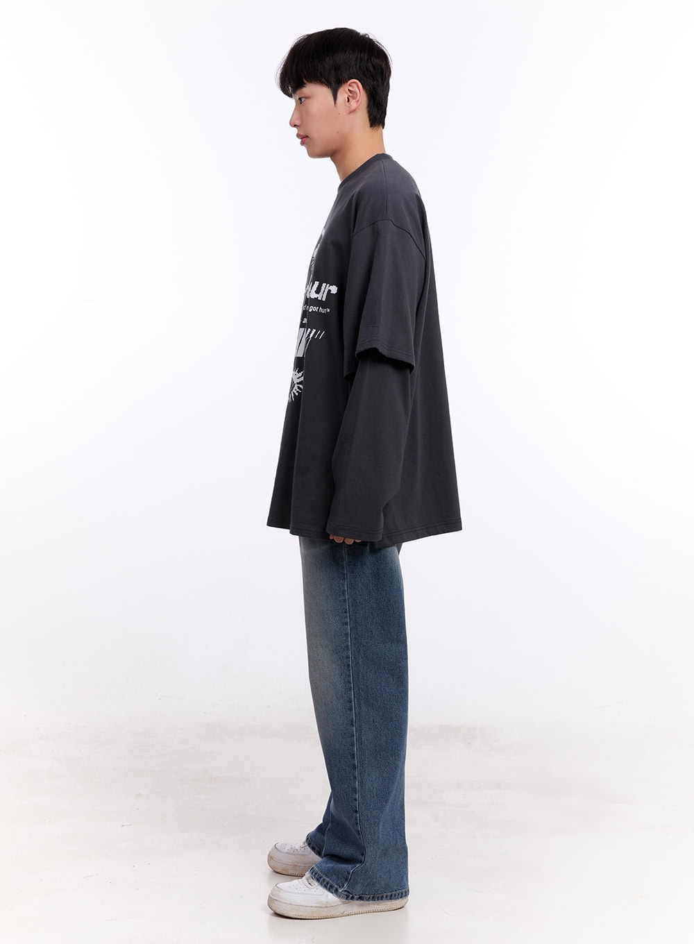 Men's Washed Semi-Flared Jeans IM512