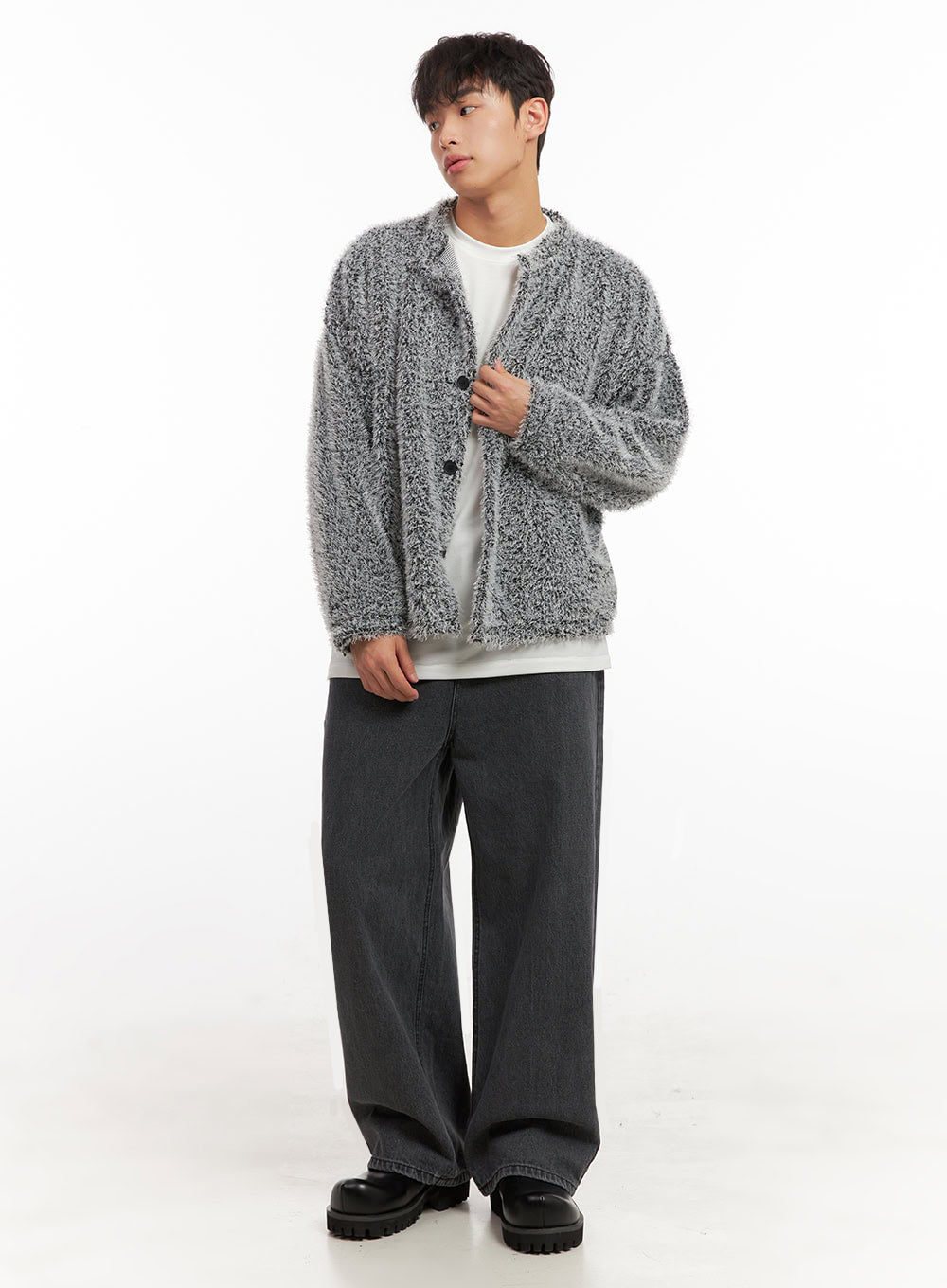 Men's Essential Long-Sleeve Oversized Tee ID427