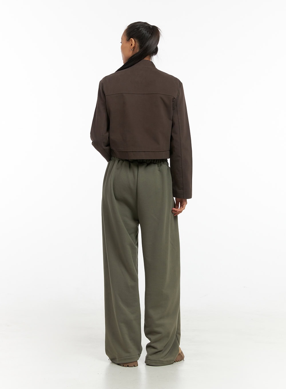 Fit Cotton Zip-Up Solid Jacket IO409