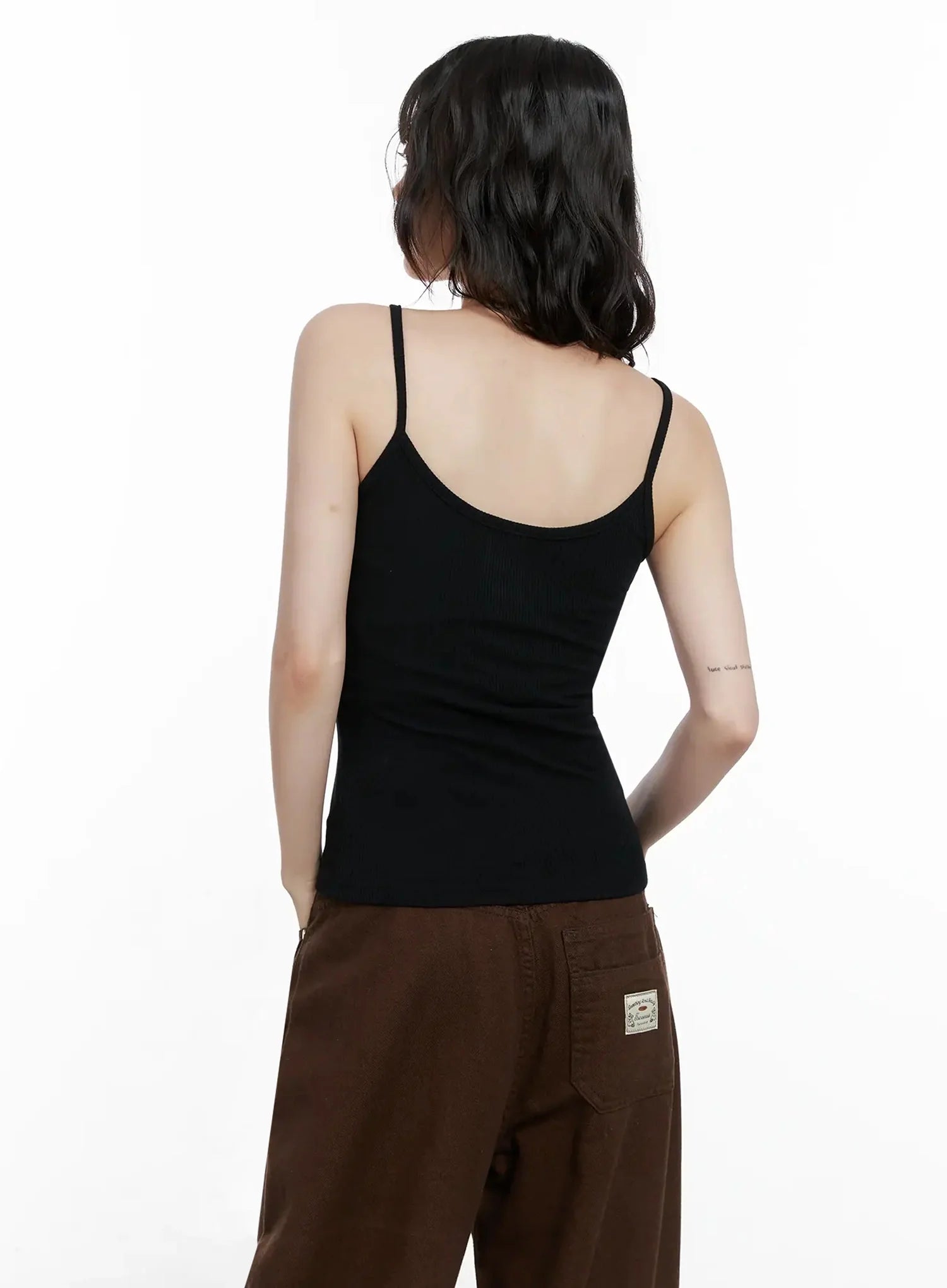 Ribbed Button Front Tank Top IL531