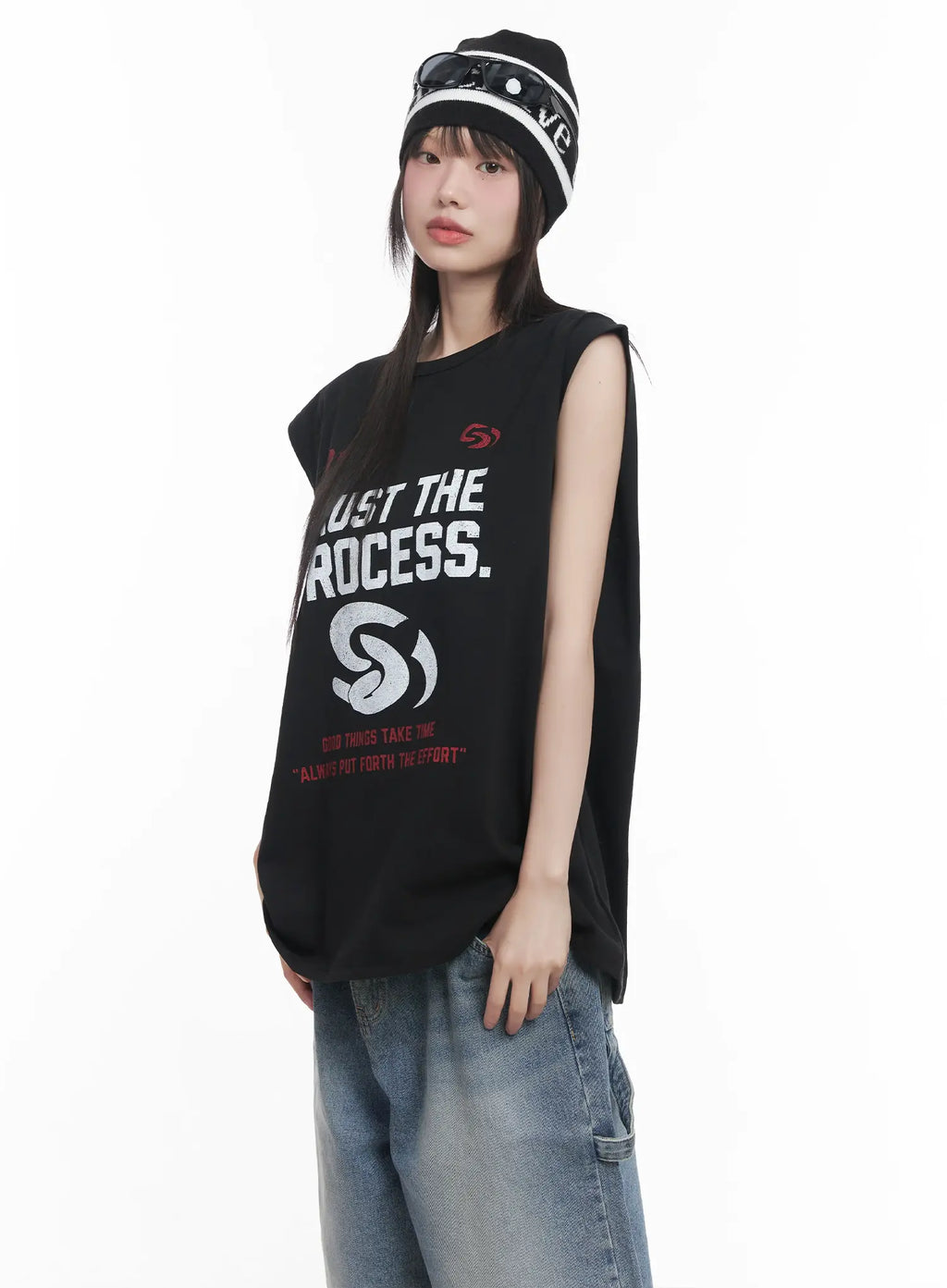 Graphic Oversized Tank Top CU518