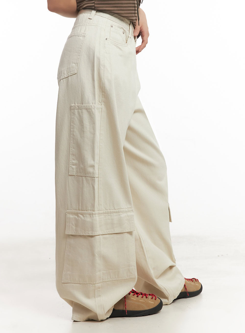 Cargo Cotton Wide-Leg Pants IA517