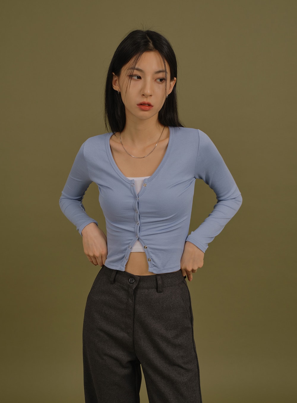 Crop Cardigan with Buttons