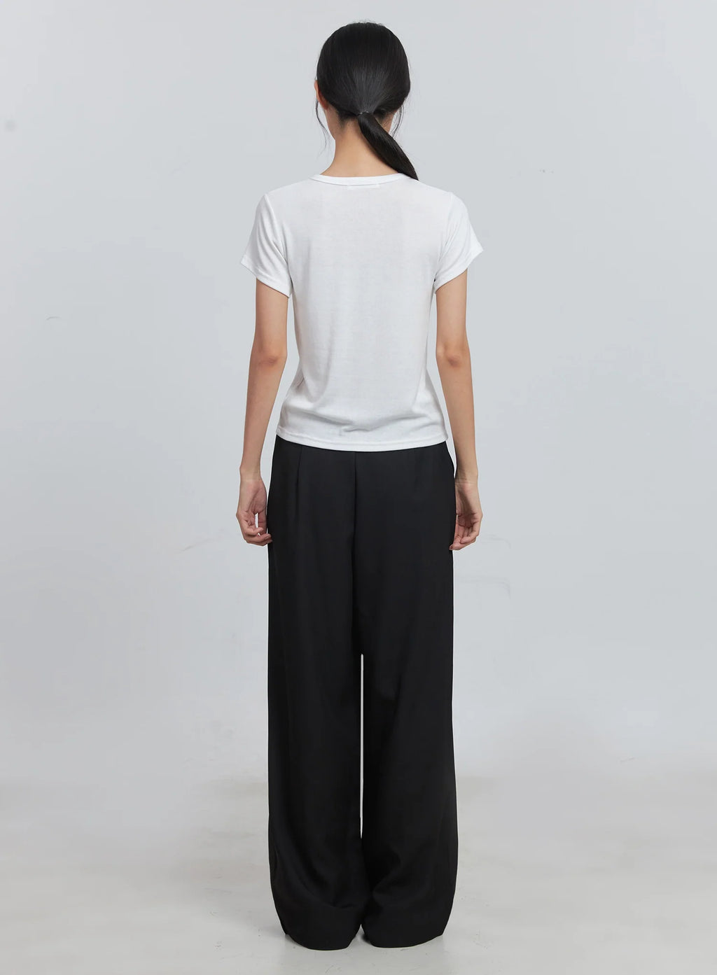 Layered Pintuck Wide-Leg Pants IU512