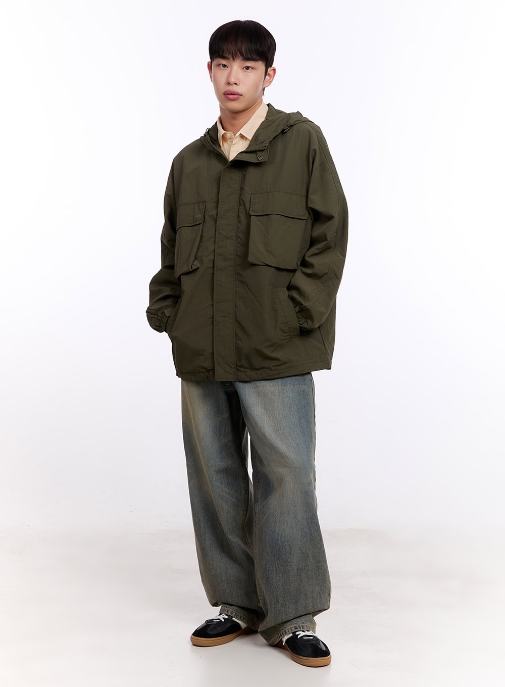 Men's Wide-Fit Washed Baggy Jeans IM512