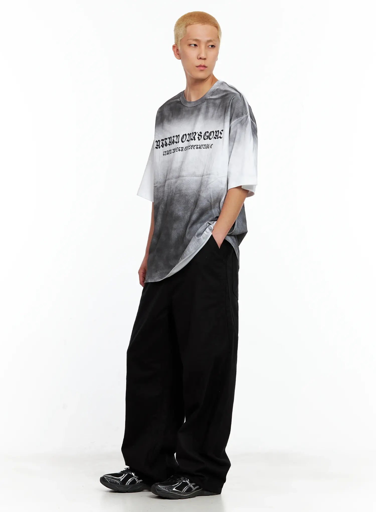Men's Gradient Graphic Oversized Tee IL511