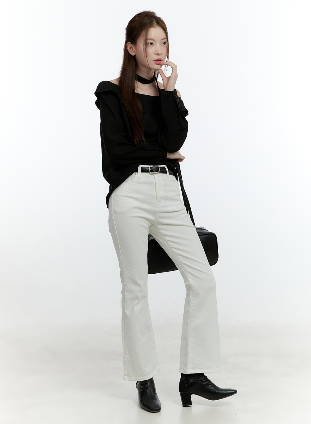 Elegant Off-Shoulder Choker Blouse CF504