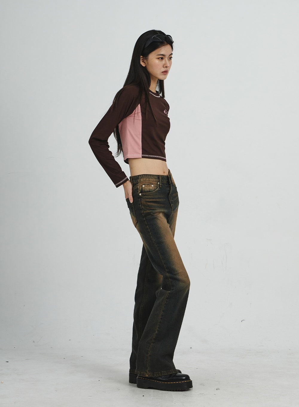 Vintage Washing Bootcut Jeans CD02