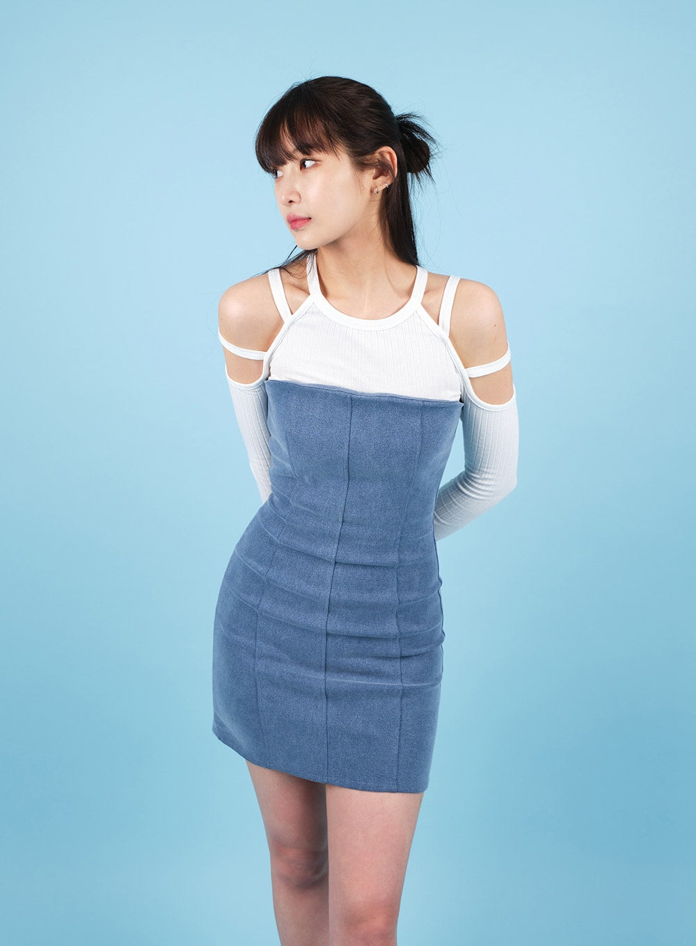 Strapless Tube Top Denim Mini Dress CA19