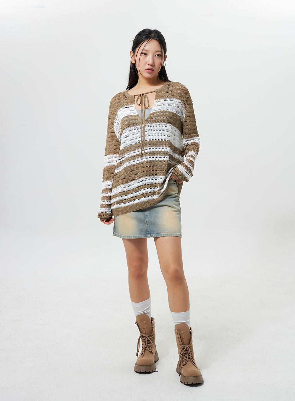 Light Wash Denim Mini Skirt CY324