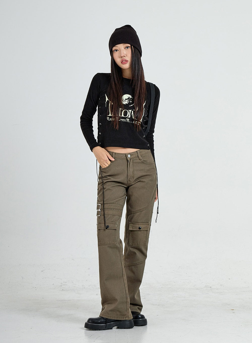 Lettering Print Side Cross Tie Top CO18