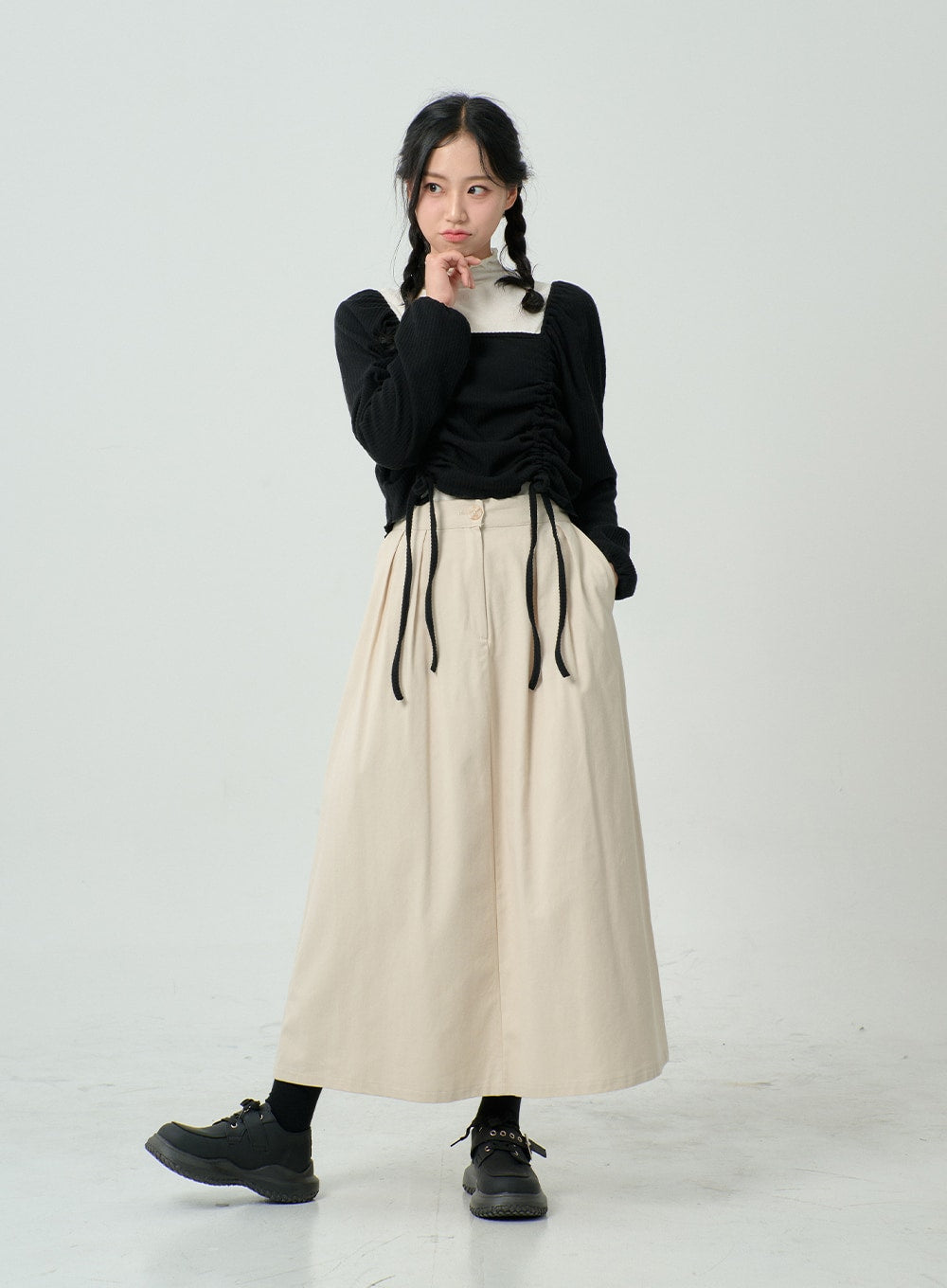 High Waist Bending Long Skirt BN03