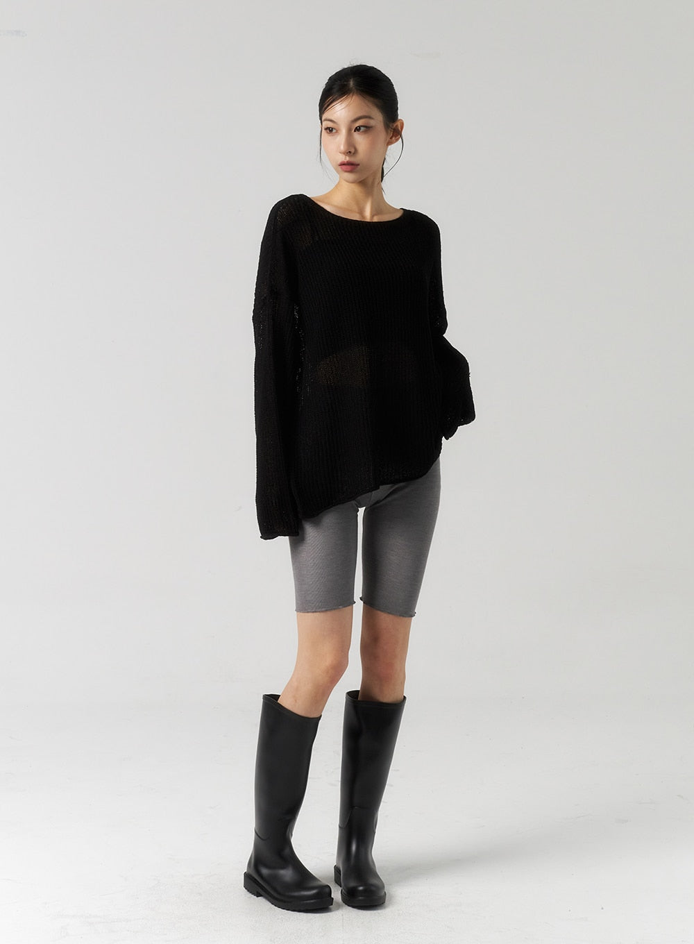 Wavy Hem Biker Shorts CU320