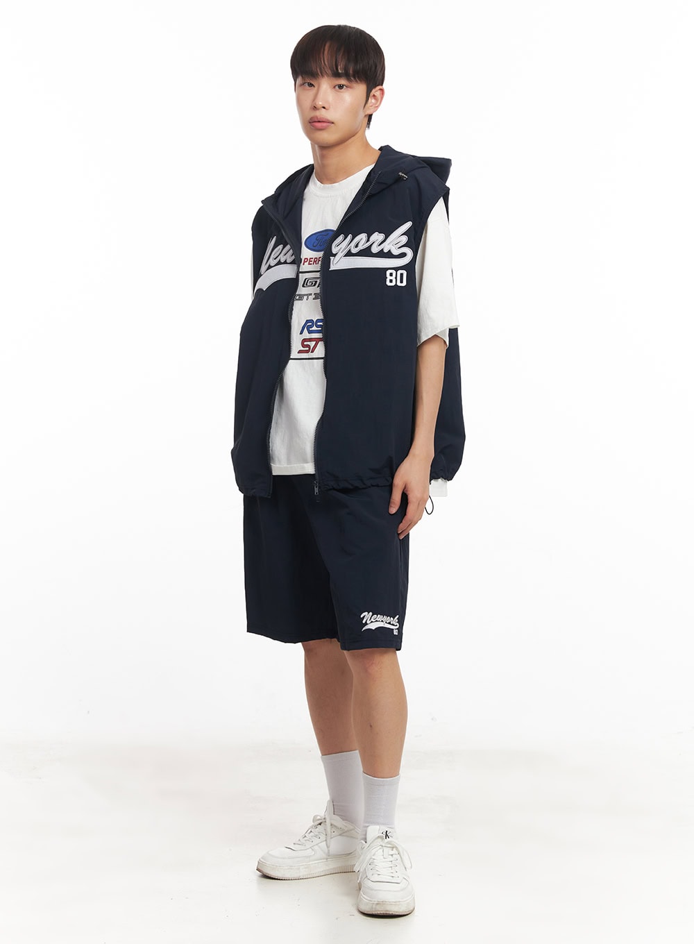 Men's New York Graphic Wide-Fit Shorts IA518