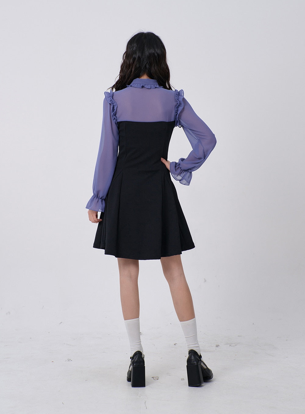 Mini Dress with Frill and Ribbon Detail BD16