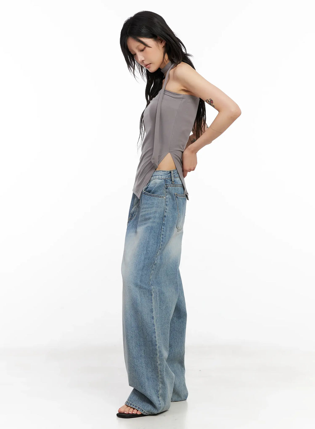 Koko Vintage-Wash Baggy Jeans CL528