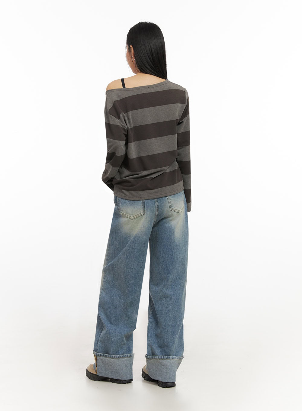 One-Shoulder Striped Top ID431