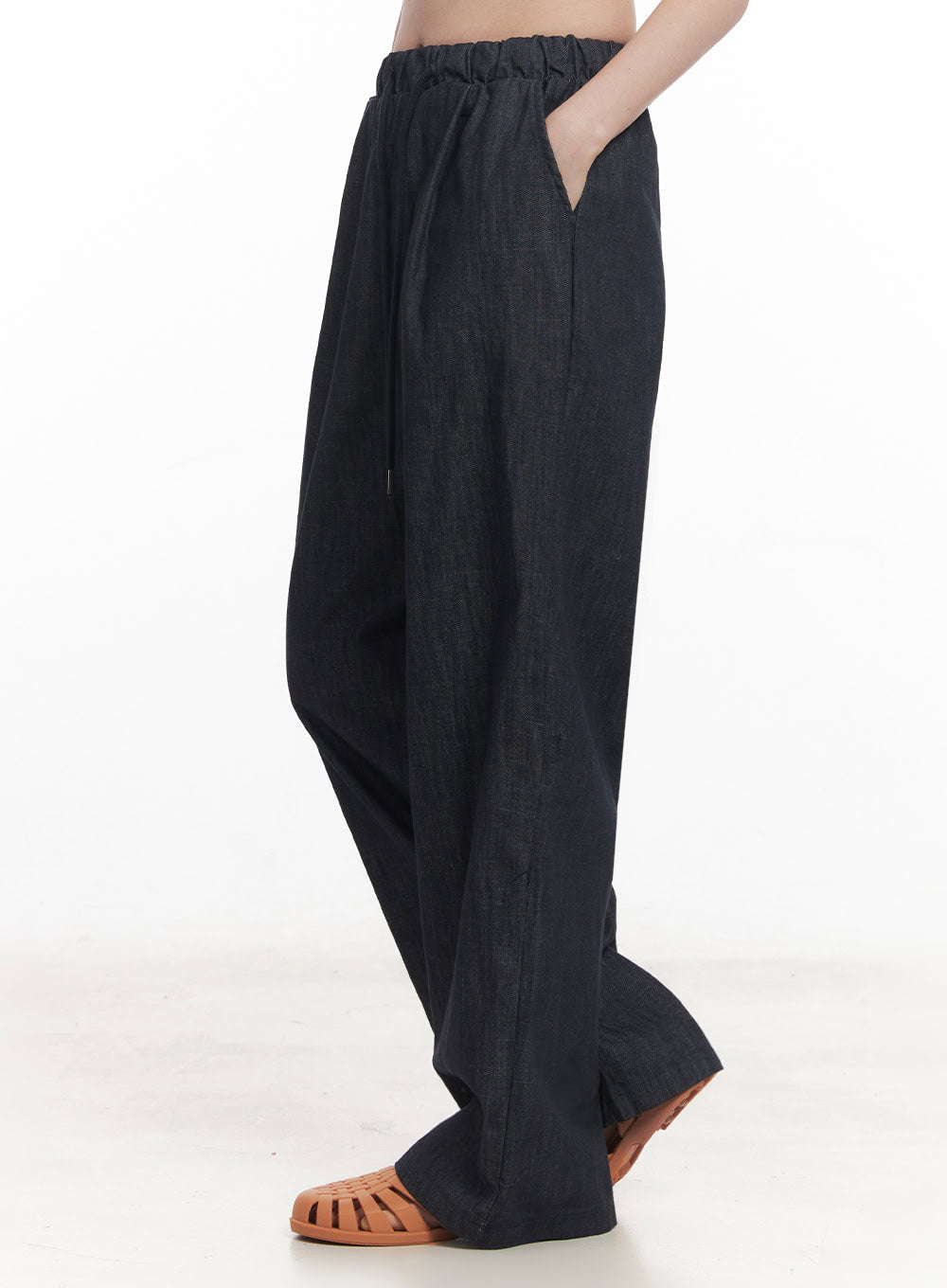 Cotton Denim Wide-Leg Pants IY509