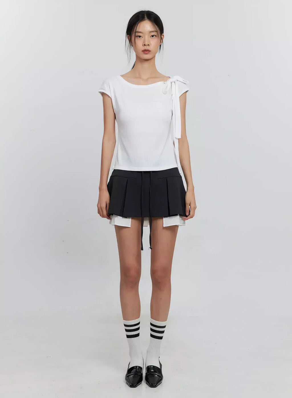 Layered Pleated Mini Skirt IS516