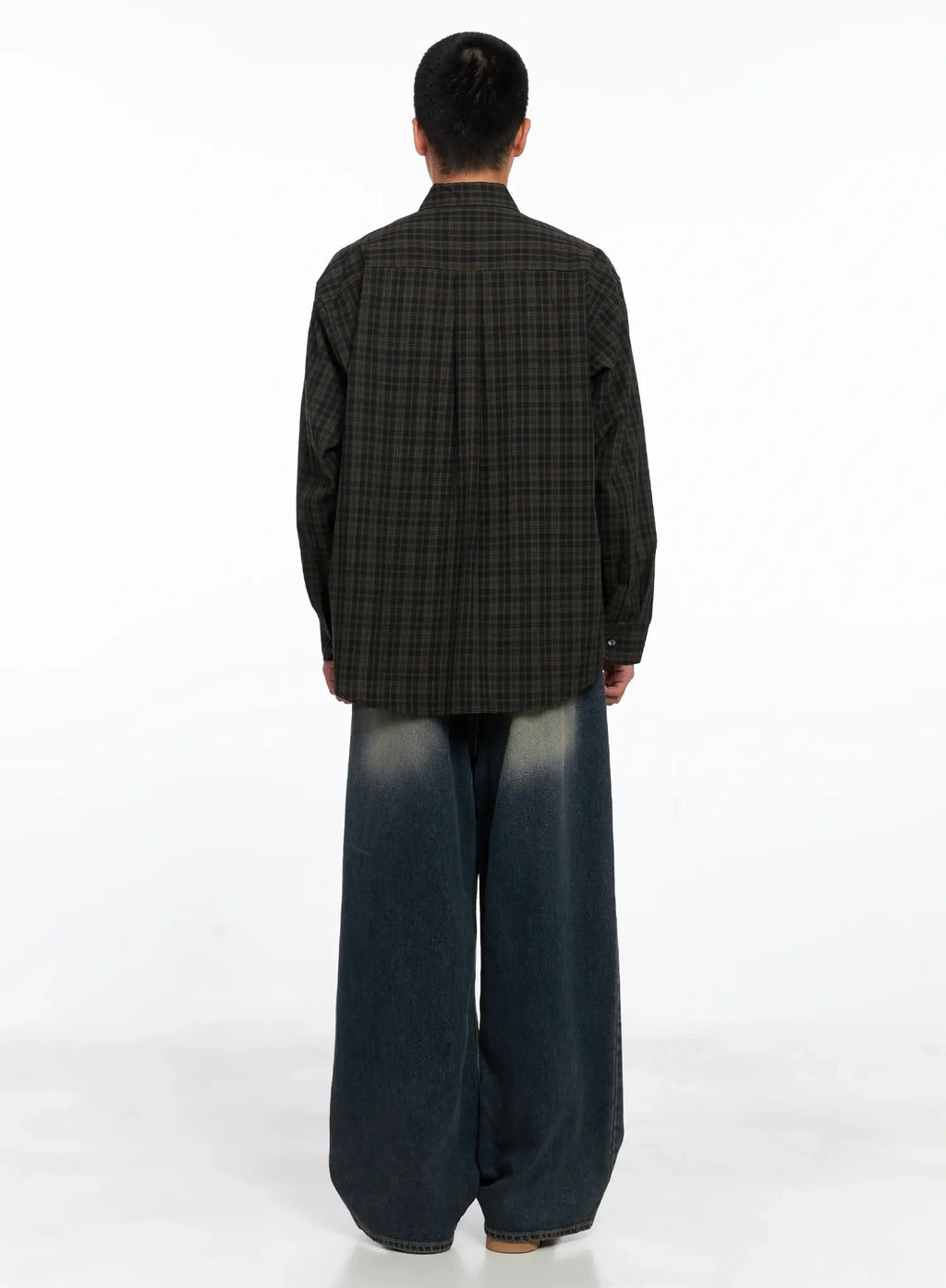 Men's Faded Wide-Leg Jeans IS510