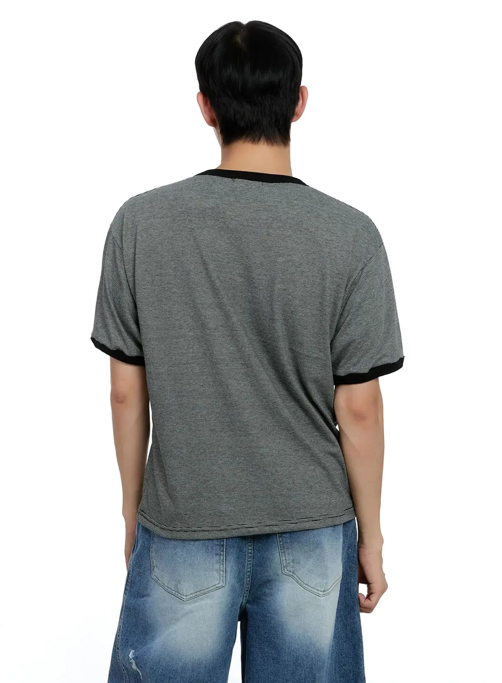 Men's Striped Henley T-shirt IG520