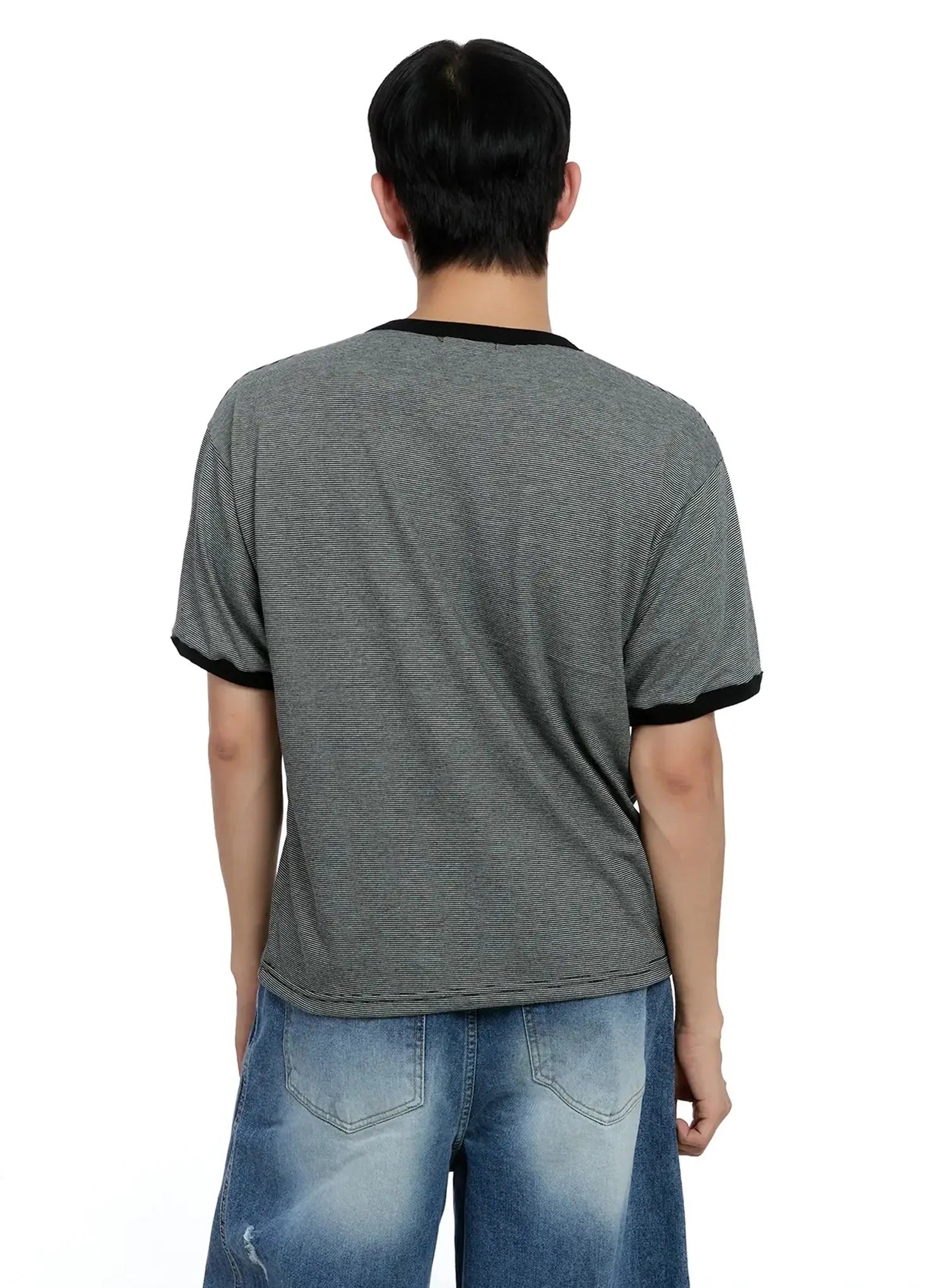 Men's Striped Henley T-shirt IG520