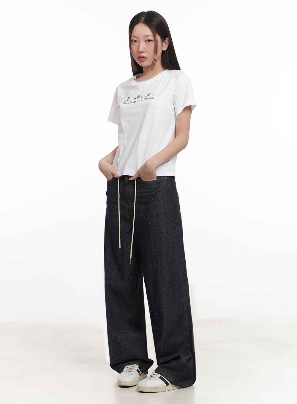 Kirsten String Wide-Leg Summer Denim Jeans IM528