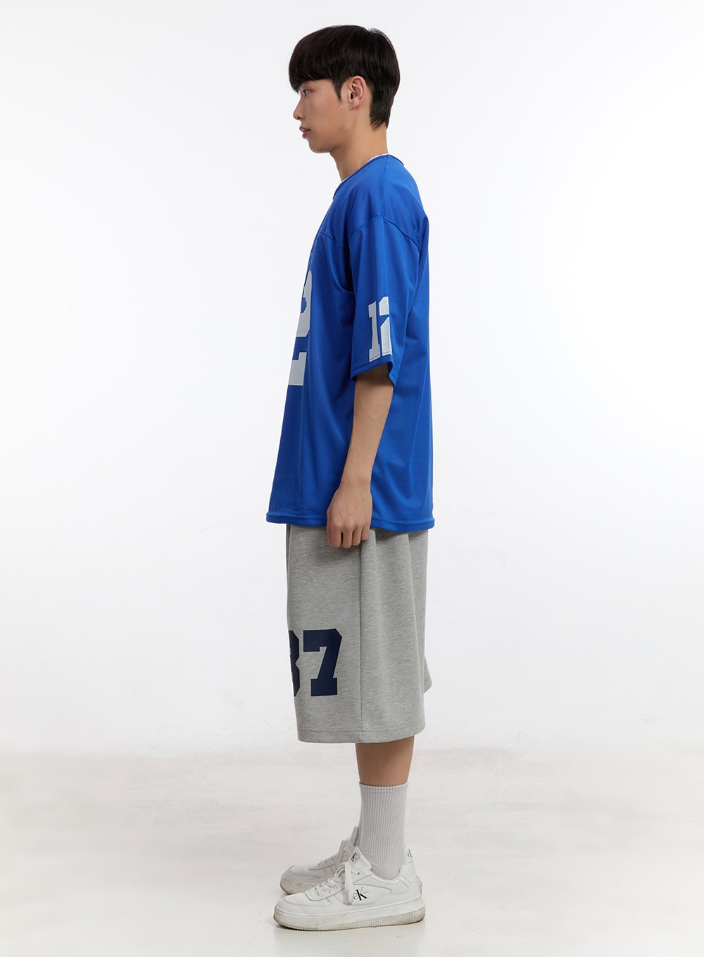Men's Oversized Graphic Mesh T-Shirt IA504