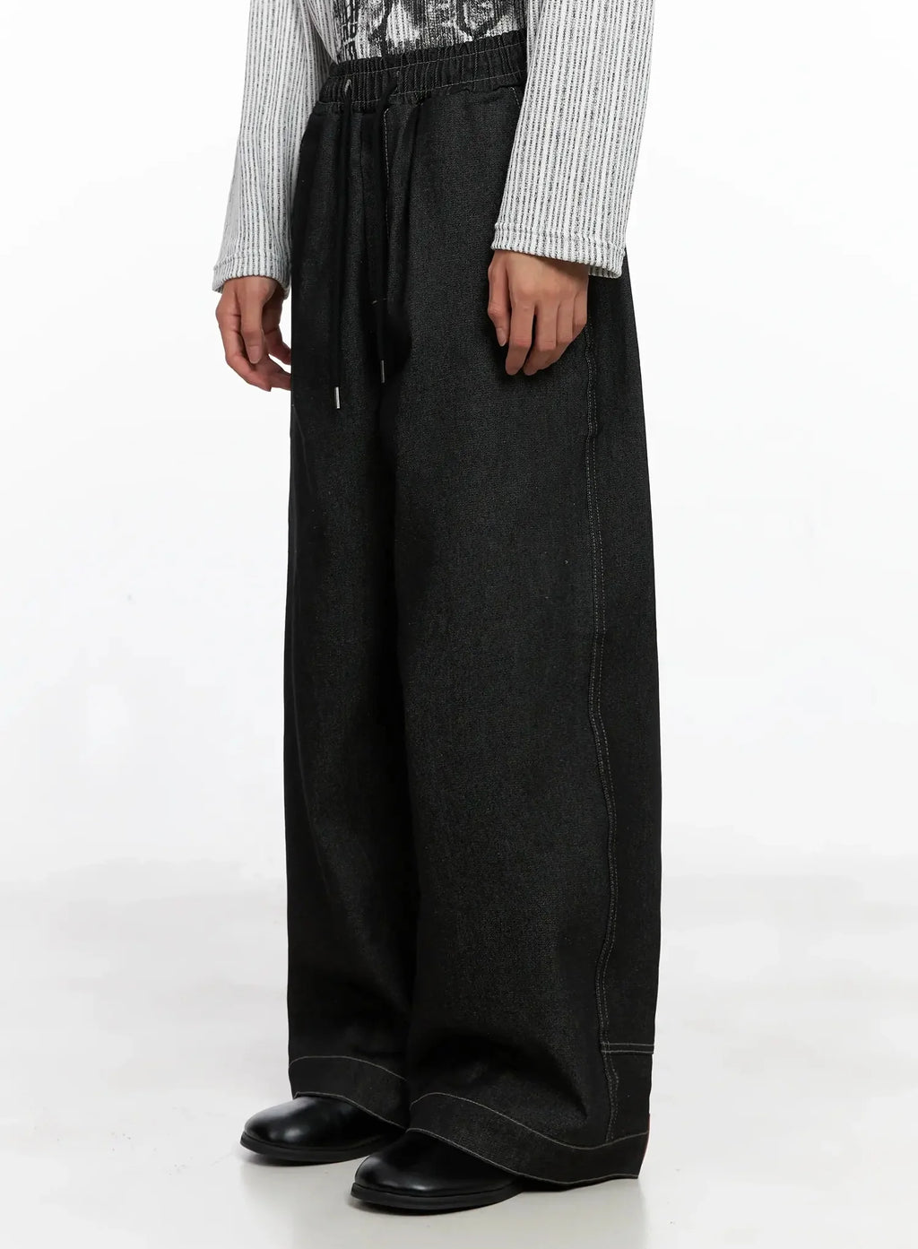 Men's Dark Denim Wide Pants IO517