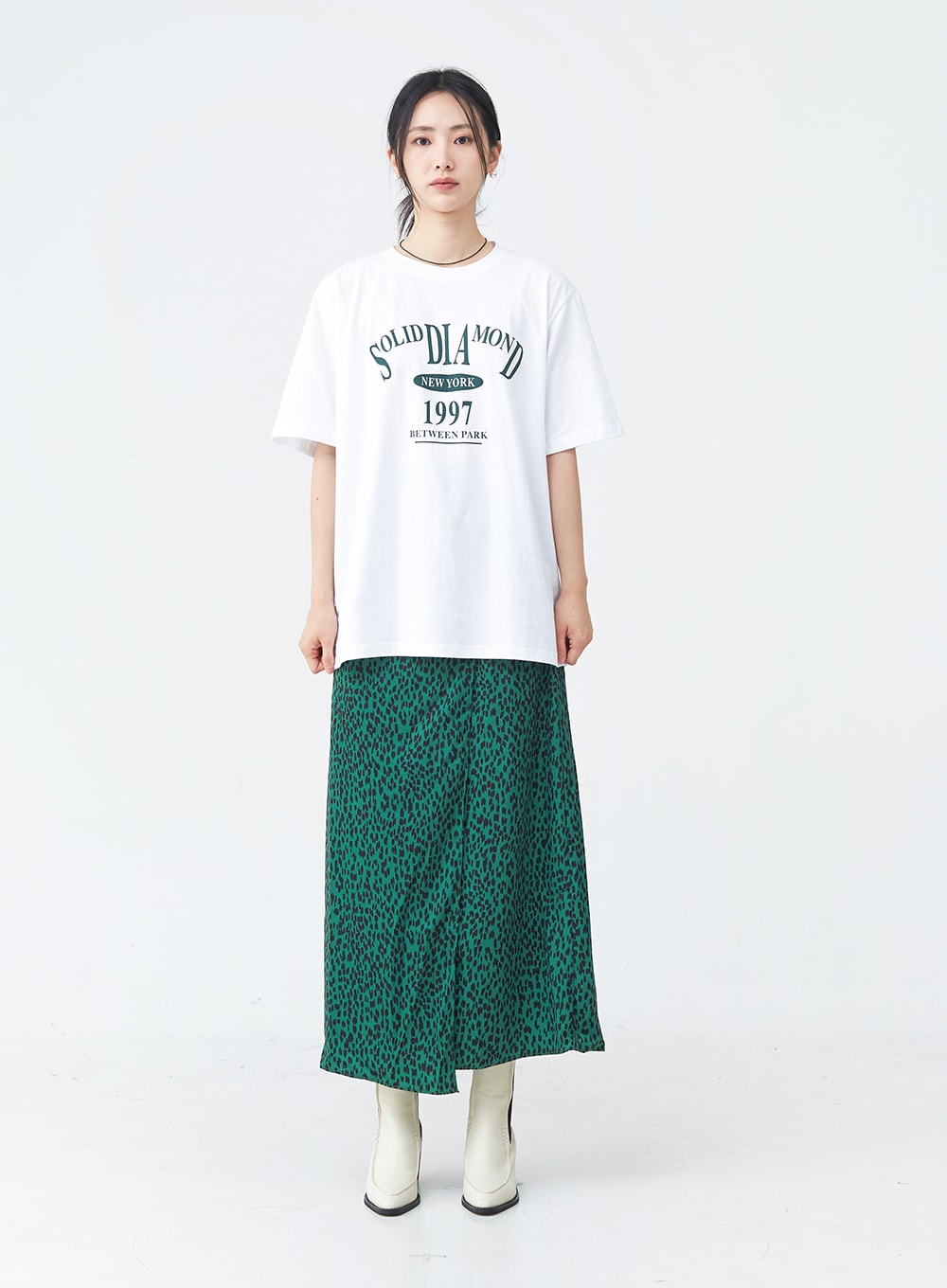 Solid Lettering Oversized Cotton Tee OU28