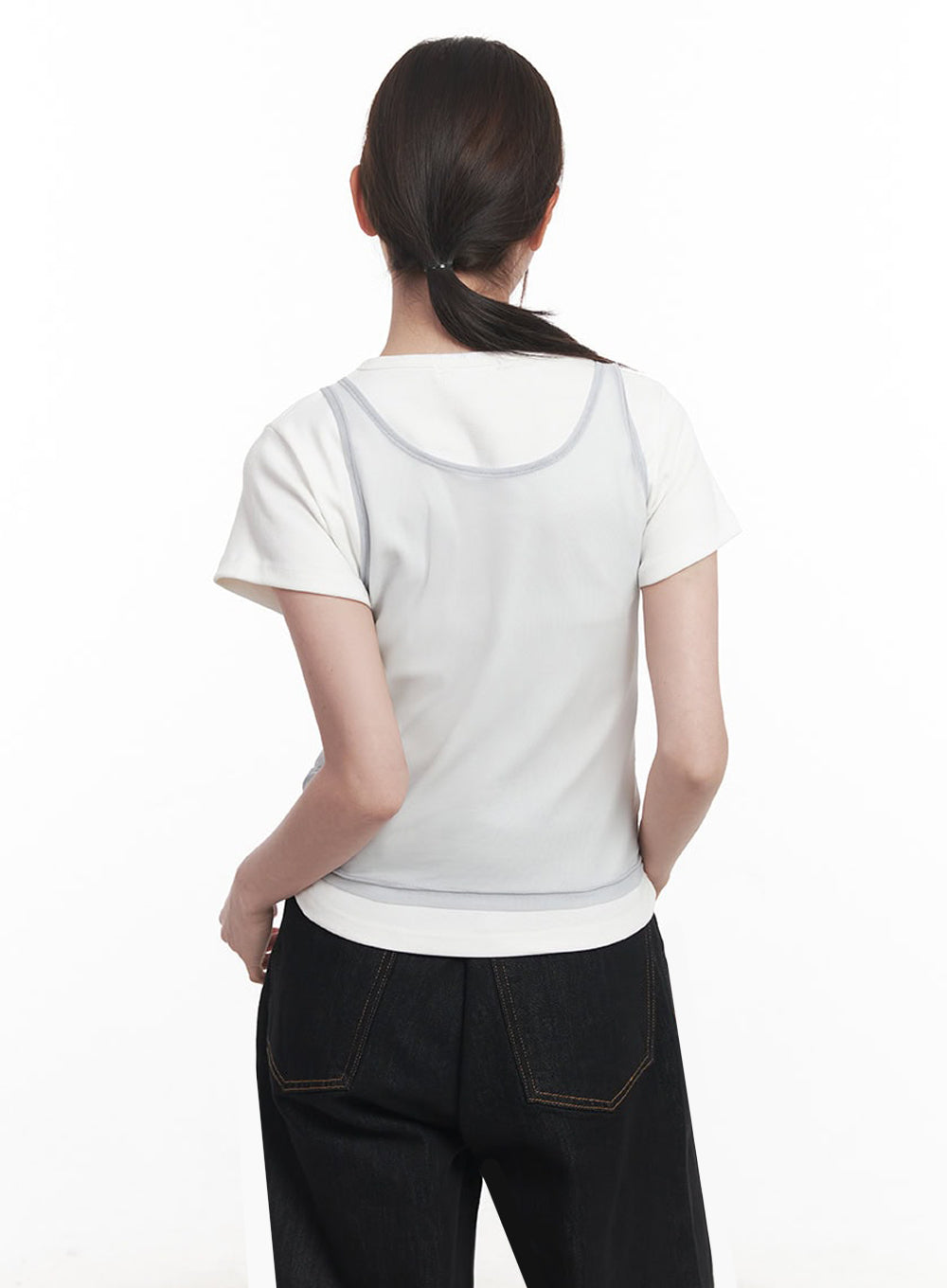 Sheer V-Neck Tank Top IY513