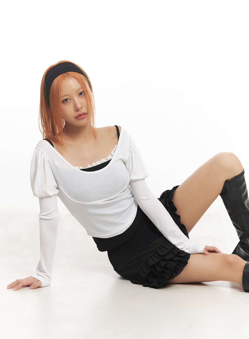 Puff-Sleeve Long Sleeve Top IA515