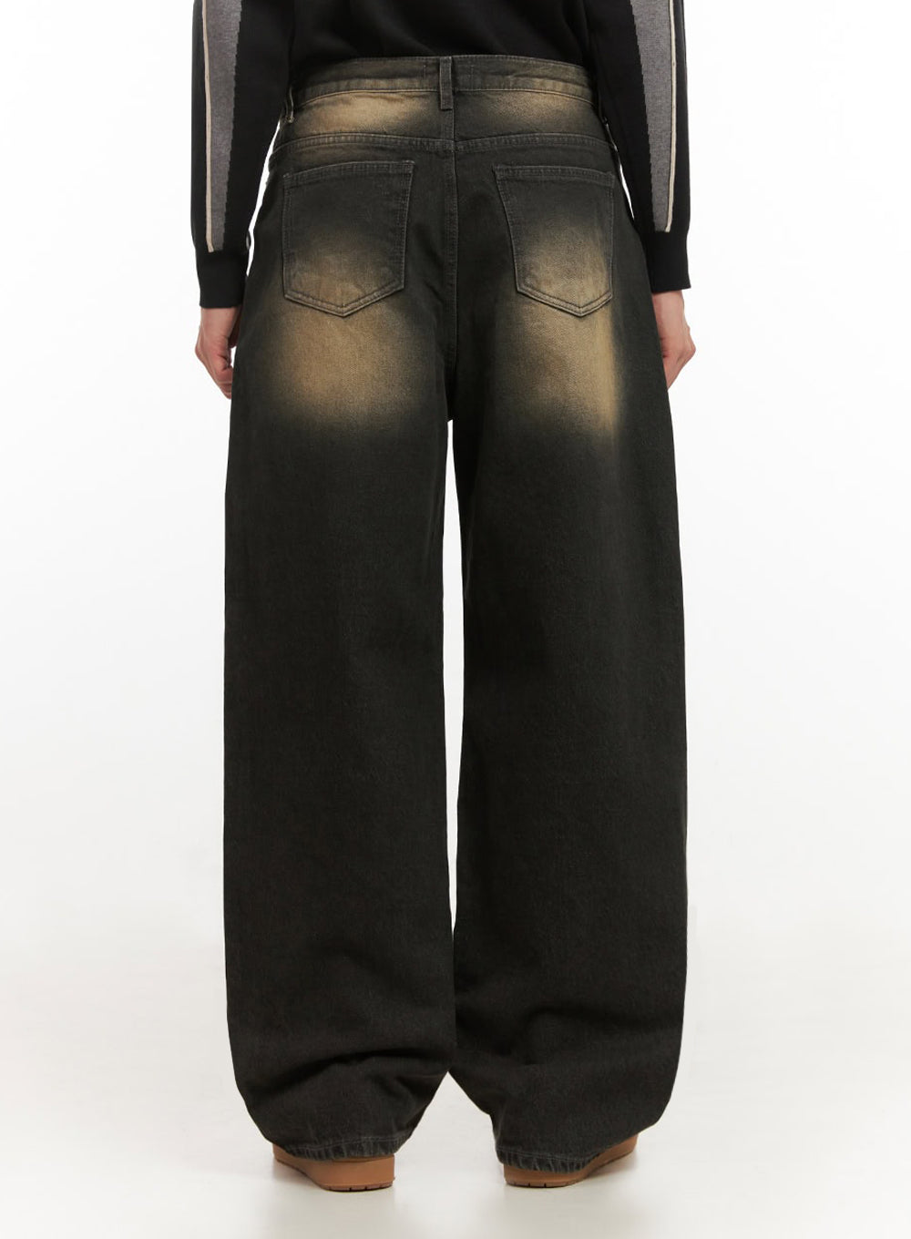 Men's Vintage Washed Wide-Leg Jeans IF517