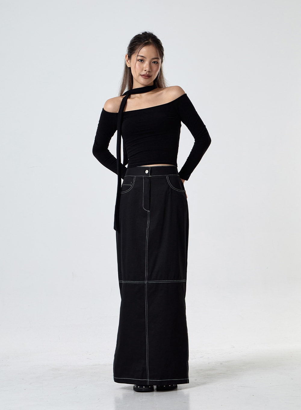 Muffler Off Shoulder Top Set CG24