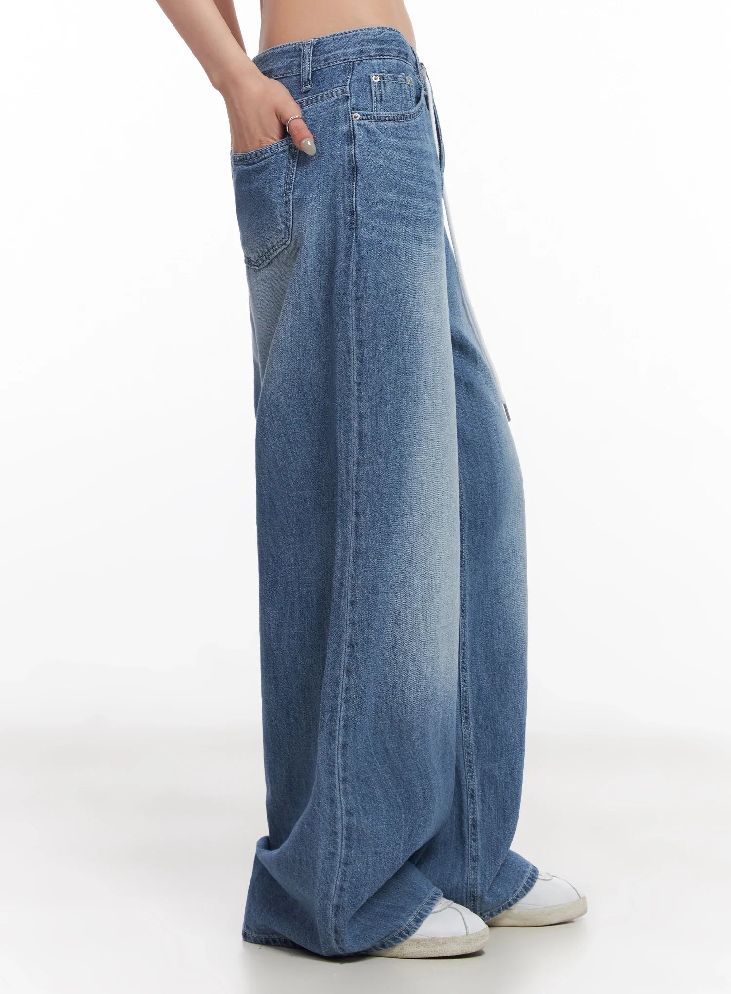 Tsuki Baggy Drawstring Denim Jeans IC503