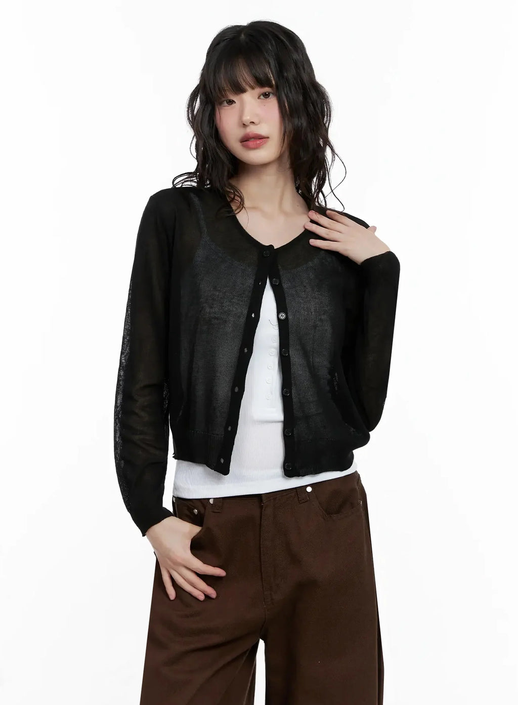 Brown Sheer Cardigan IL531