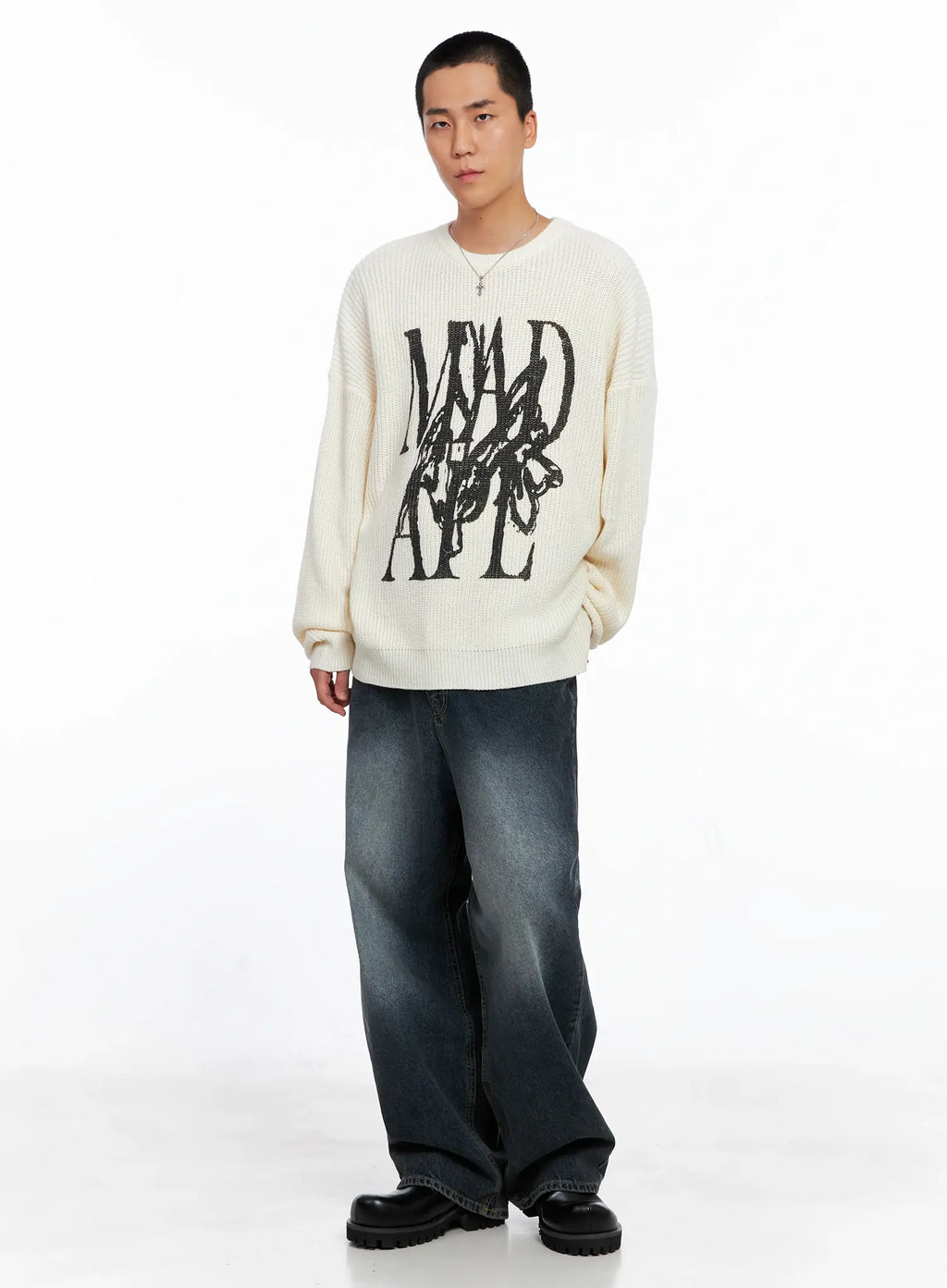 Men's Graphic Knit Sweater IS509