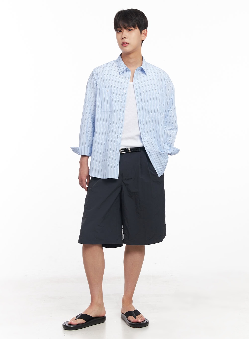 Men's Striped Collared Shirt IY522