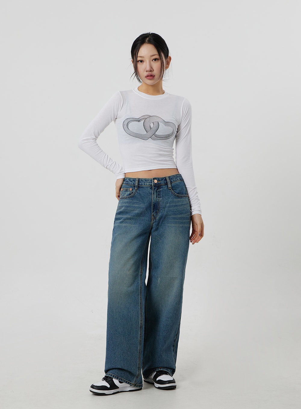 Heart Crewneck Cropped Top CF301