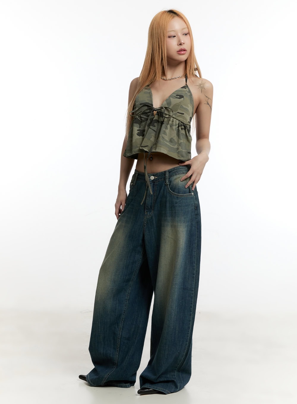 Zorina Washed Wide-Leg Jeans CY501